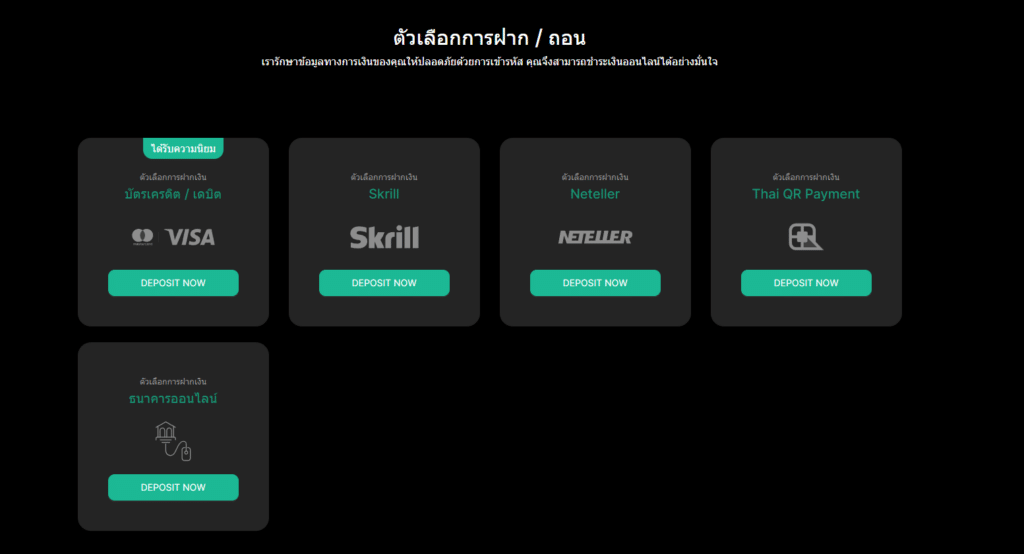 การฝากถอนเงิน IUX Markets