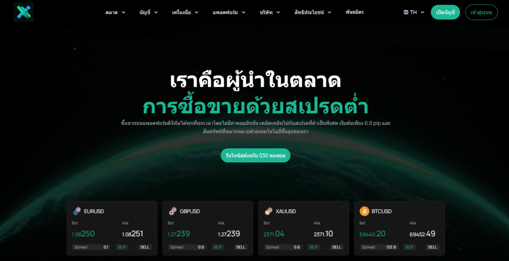 IUX โบรกเกอร์ Forex เทรดทองสเปรดต่ำ