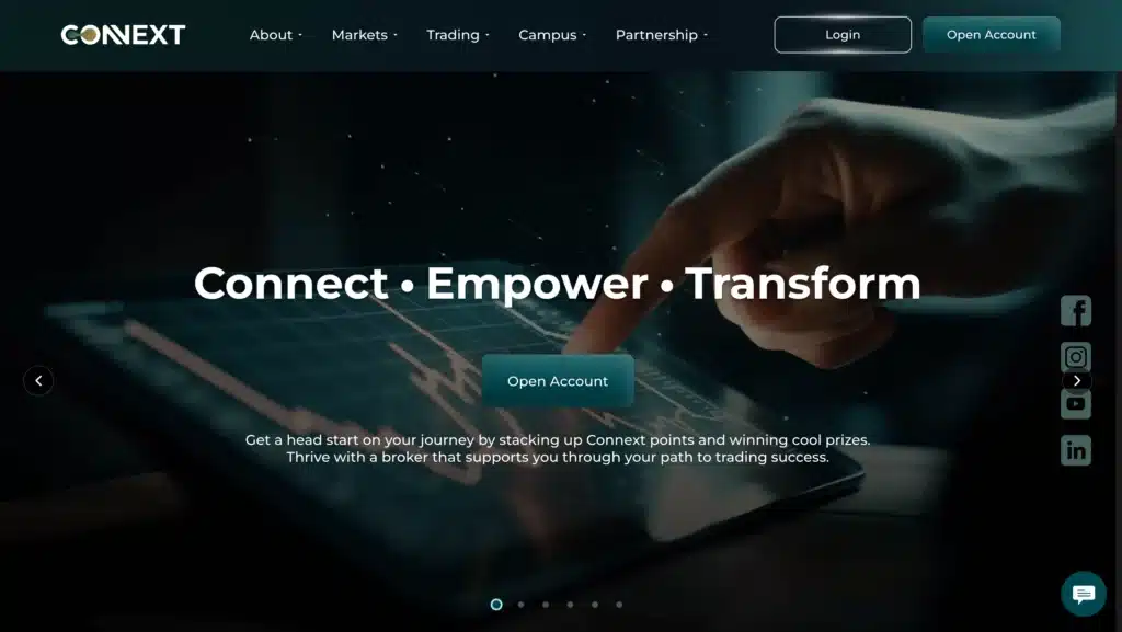 หน้าเว็บไซต์ Connext Broker หน้าเว็บไซต์ Connext Broker