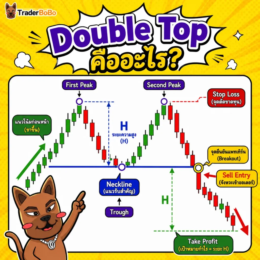 โครงสร้างการเกิด Double Top Pattern โครงสร้างการเกิด Double Top Pattern