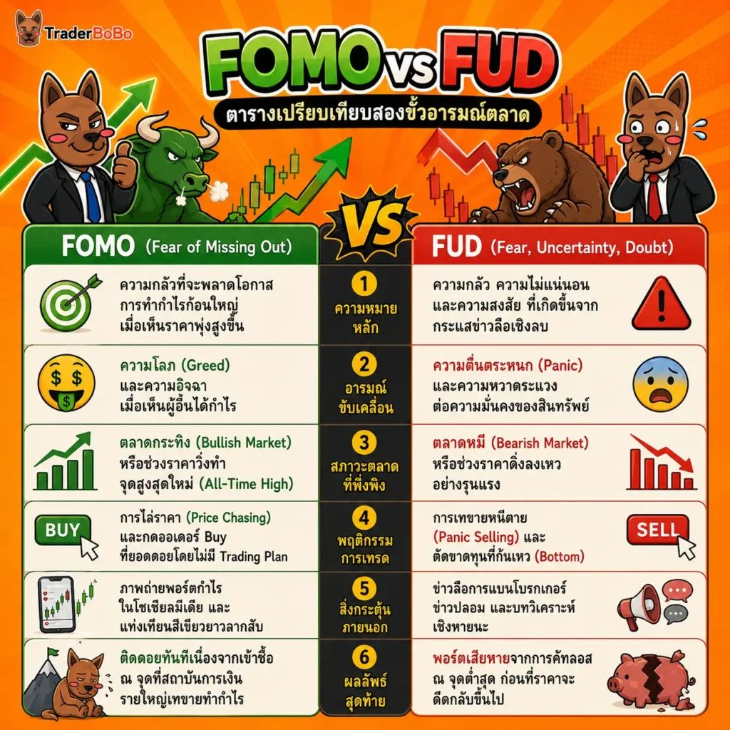 ความแตกต่างระหว่าง FOMO และ FUD ในตลาดการเงิน ความแตกต่างระหว่าง FOMO และ FUD ในตลาดการเงิน