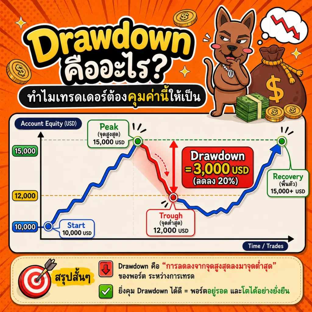 วิธีการวัดค่าและดูค่า Drawdown ในการเทด วิธีการวัดค่าและดูค่า Drawdown ในการเทด