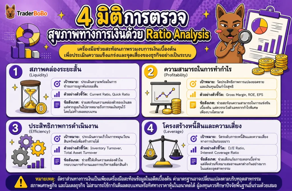 มิติการใช้อัตราส่วนทางการเงินวิเคราะห์งบการเงิน