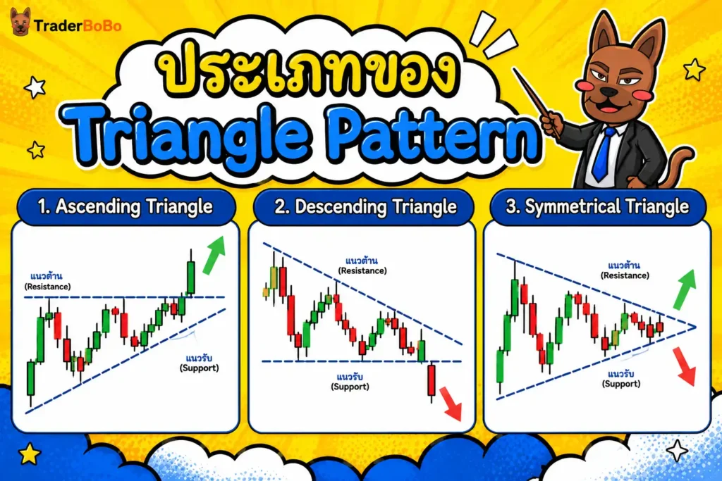 รูปภาพแสดงประเภทของ Triangle Pattern รูปภาพแสดงประเภทของ Triangle Pattern