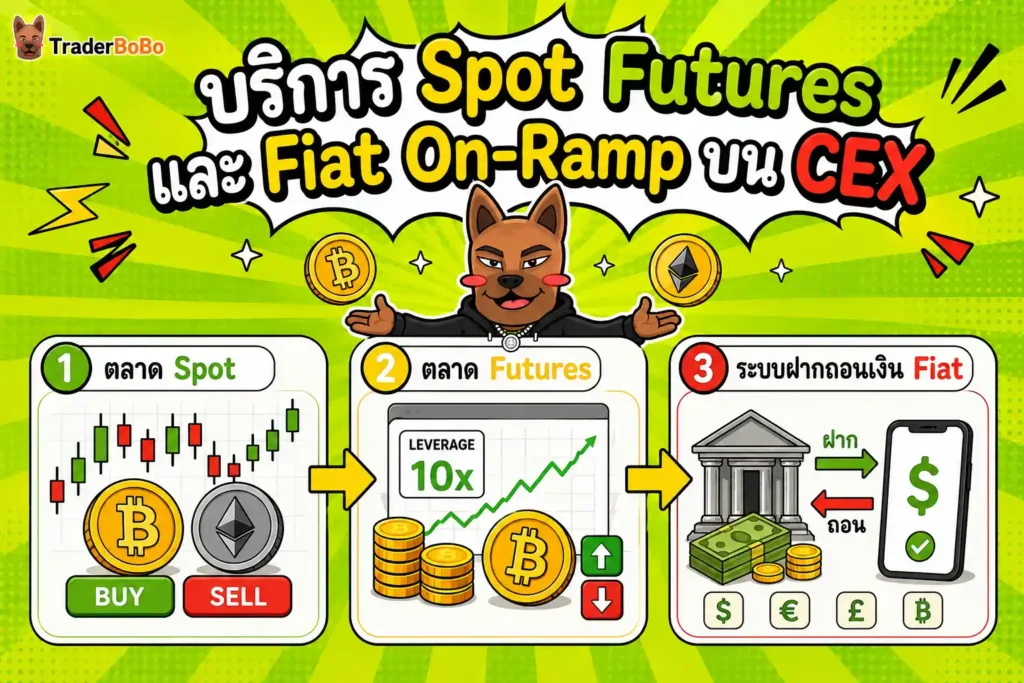 โครงสร้างบริการ Spot Futures และ Fiat On-Ramp บน CEX โครงสร้างบริการ Spot Futures และ Fiat On-Ramp บน CEX
