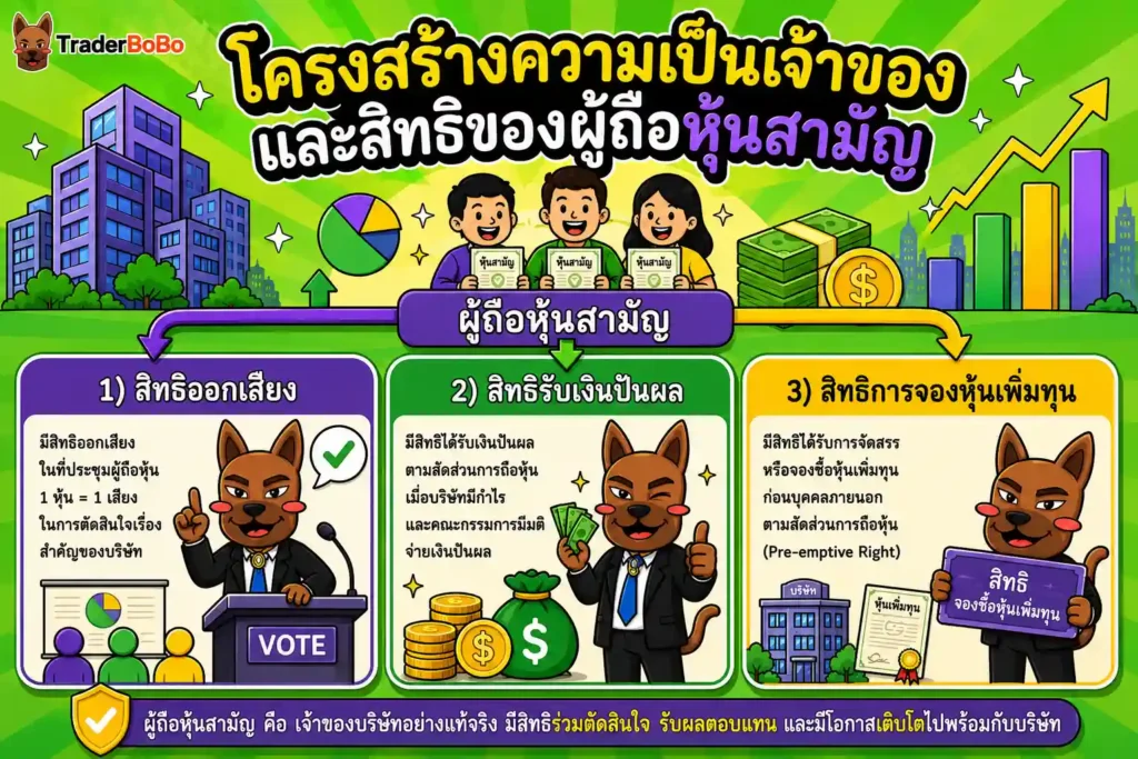 โครงสร้างความเป็นเจ้าของและสิทธิของผู้ถือหุ้นสามัญ