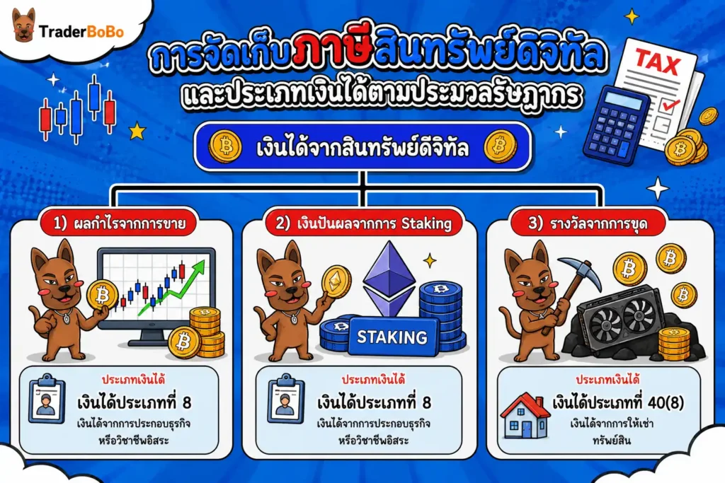 โครงสร้างการจัดเก็บภาษีสินทรัพย์ดิจิทัลและประเภทเงินได้ตามประมวลรัษฎากร