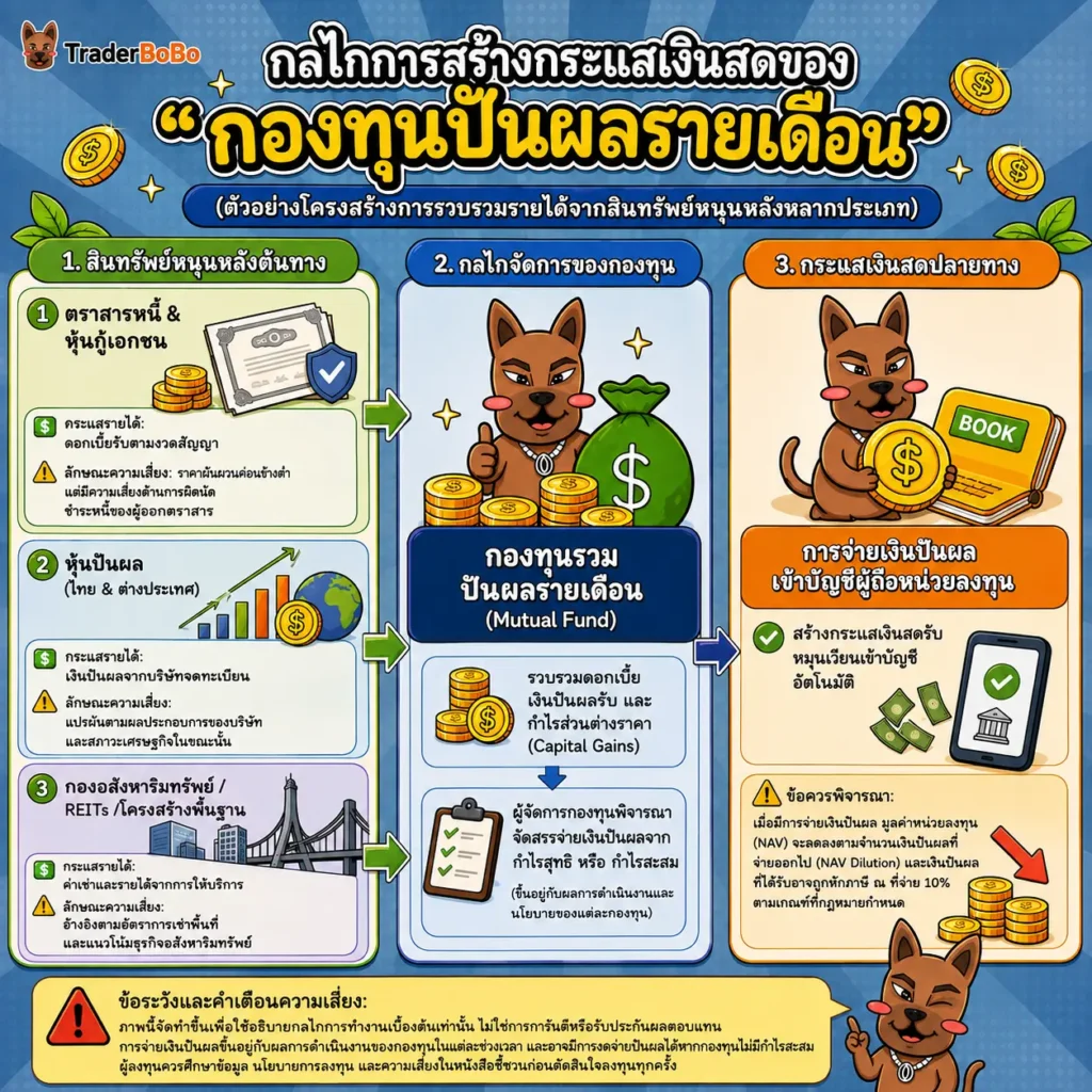 เปรียบเทียบแหล่งที่มาของเงินปันผลจากสินทรัพย์หนุนหลัง