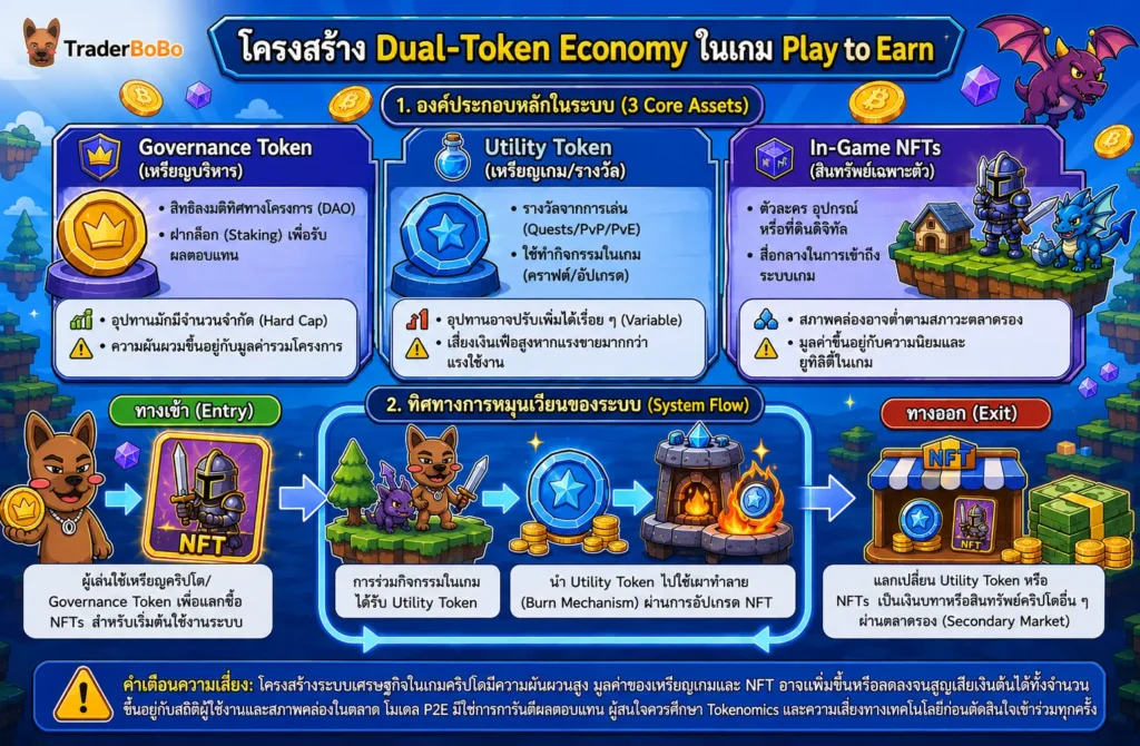 ระบบเศรษฐกิจแบบ Dual-Token ในเกม Play to Earn