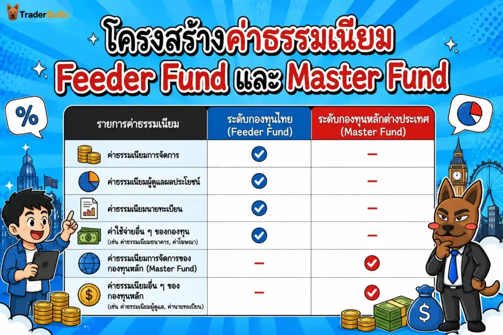 ตารางวิเคราะห์โครงสร้างค่าธรรมเนียม Feeder Fund และ Master Fund ตารางวิเคราะห์โครงสร้างค่าธรรมเนียม Feeder Fund และ Master Fund