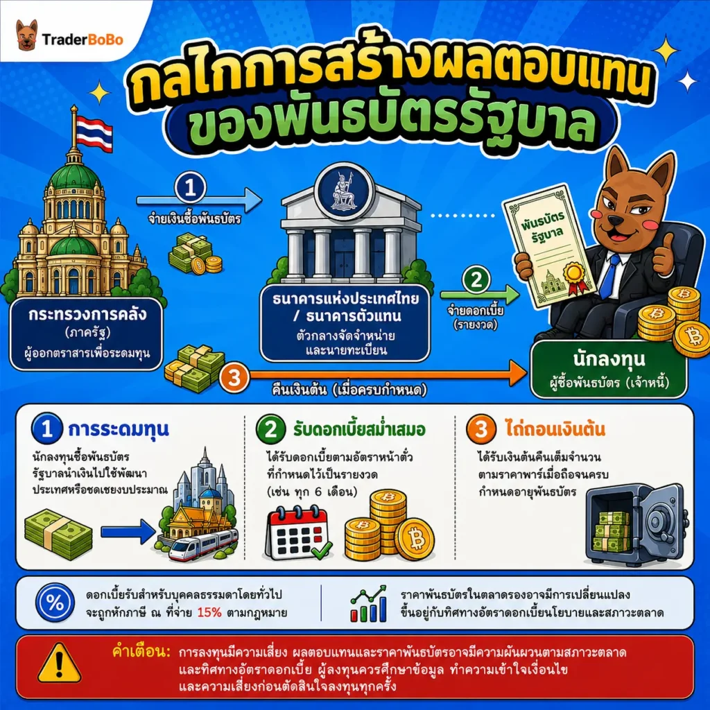 กลไกการทำงานของพันธบัตรรัฐบาลระหว่างกระทรวงการคลังและนักลงทุน