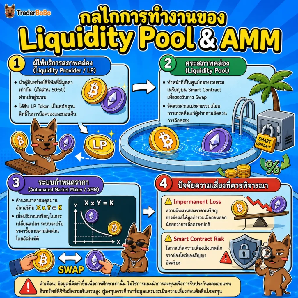 Liquidity Pool ทำงานอย่างไร และกลไก Automated Market Maker คืออะไร?