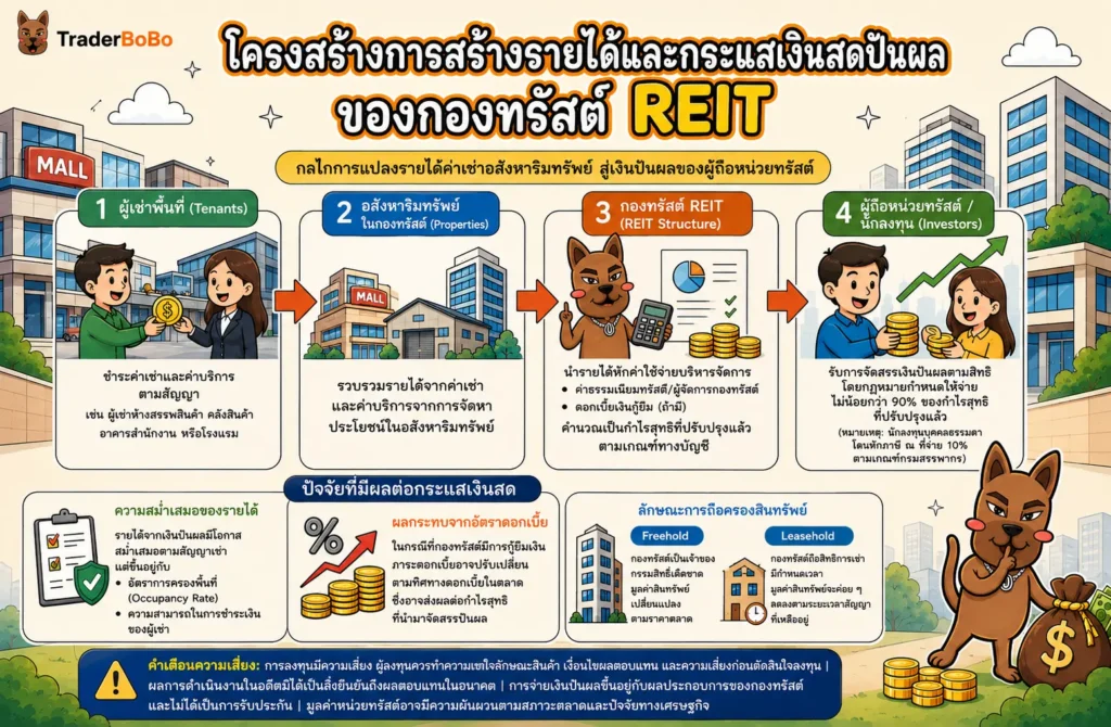 โครงสร้างกระแสเงินสดและการสร้างรายได้ของกองทรัสต์ REIT โครงสร้างกระแสเงินสดและการสร้างรายได้ของกองทรัสต์ REIT