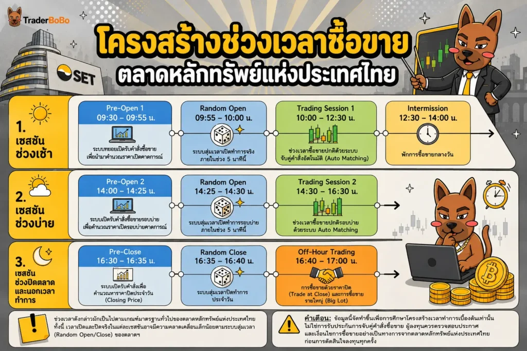 โครงสร้างปฏิทินวันหยุดทำการและช่วงเวลาเปิดปิดตลาดหุ้น โครงสร้างปฏิทินวันหยุดทำการและช่วงเวลาเปิดปิดตลาดหุ้น