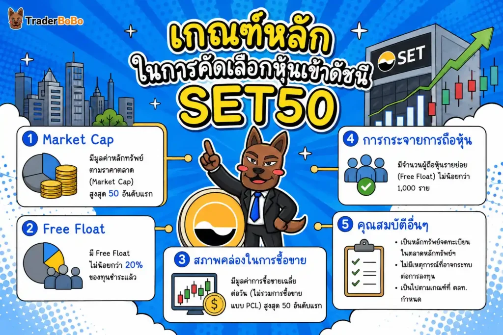 โครงสร้างและการคำนวณดัชนี SET50 คืออะไร? โครงสร้างและการคำนวณดัชนี SET50 คืออะไร?