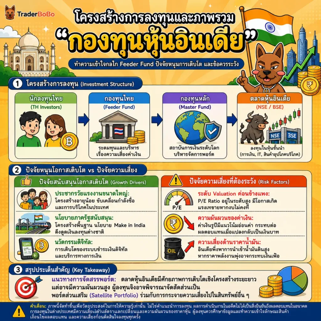 โครงสร้างการลงทุนของกองทุนหุ้นอินเดีย โครงสร้างการลงทุนของกองทุนหุ้นอินเดีย