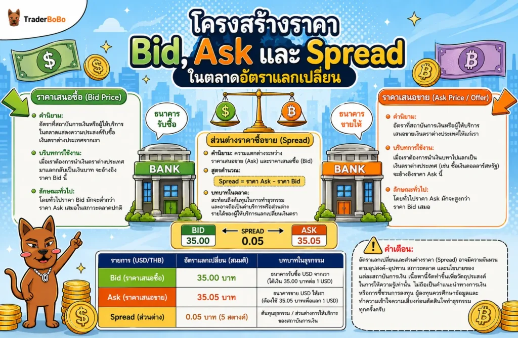 ความแตกต่างระหว่างราคา Bid Ask และ Spread ในตลาดอัตราแลกเปลี่ยน ความแตกต่างระหว่างราคา Bid Ask และ Spread ในตลาดอัตราแลกเปลี่ยน