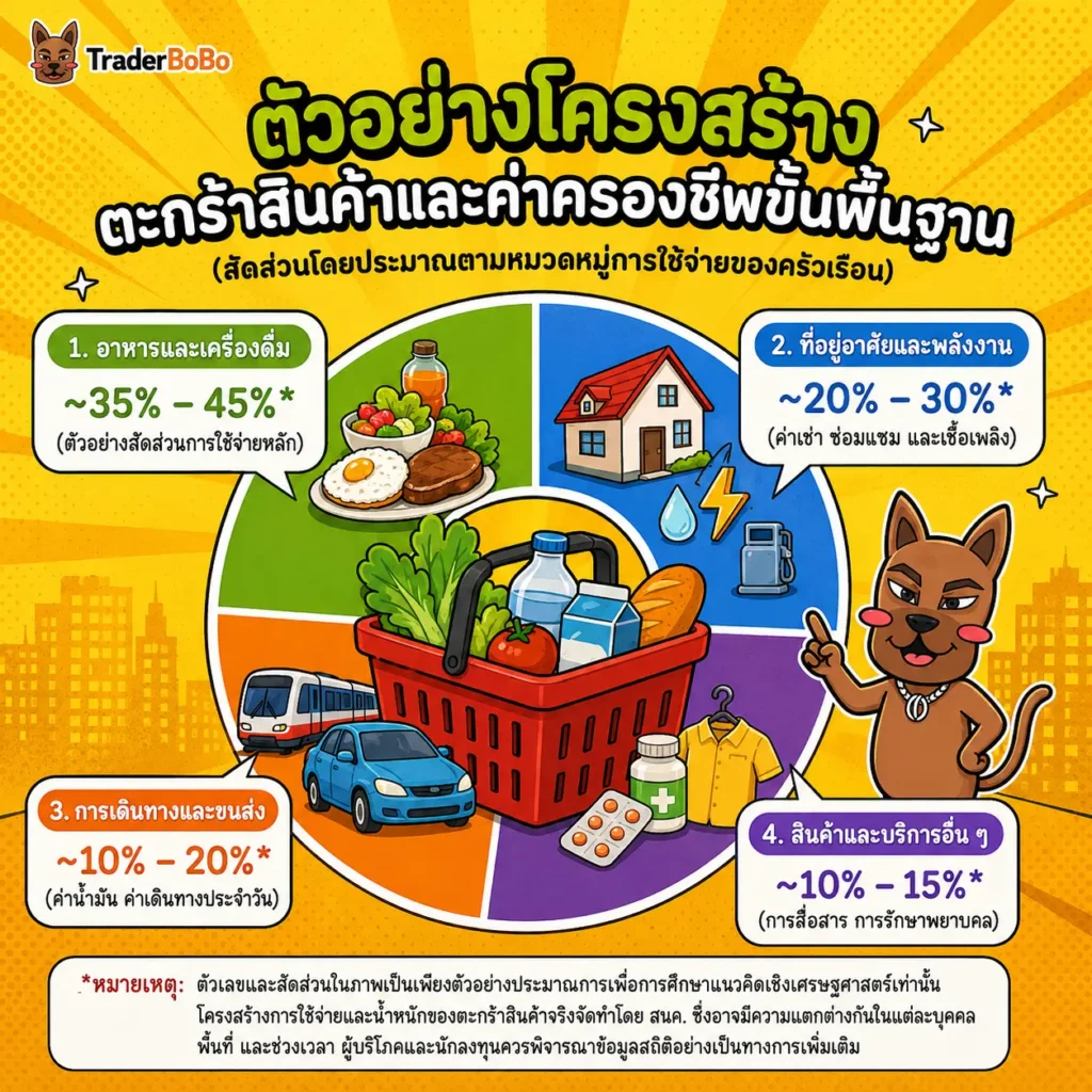 ปัจจัยที่ประกอบกันเป็นค่าครองชีพ ทั้งค่าอาหาร ที่อยู่อาศัย และพลังงาน