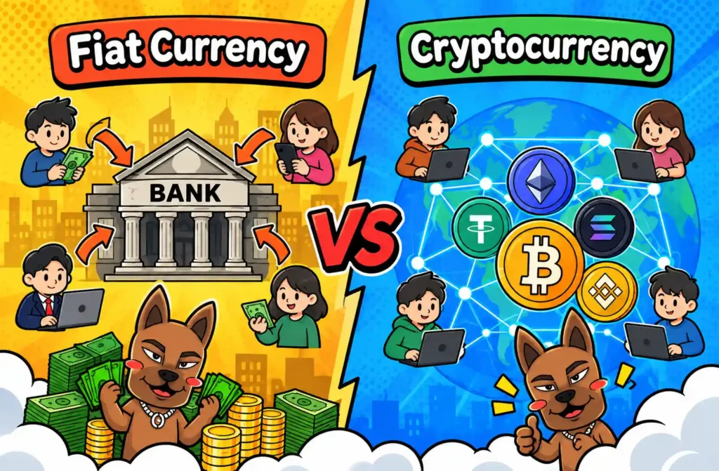 เปรียบเทียบโครงสร้างระบบการเงิน Fiat Currency และ Cryptocurrency เปรียบเทียบโครงสร้างระบบการเงิน Fiat Currency และ Cryptocurrency
