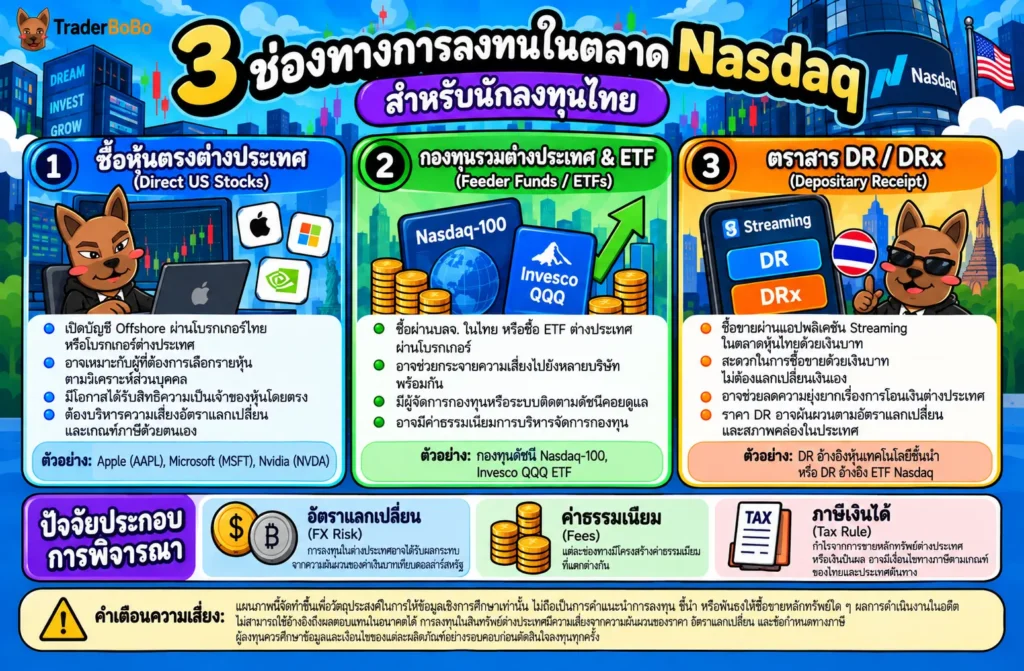 ขั้นตอนการเริ่มต้นลงทุนในตลาด Nasdaq สำหรับนักลงทุนไทย ขั้นตอนการเริ่มต้นลงทุนในตลาด Nasdaq สำหรับนักลงทุนไทย