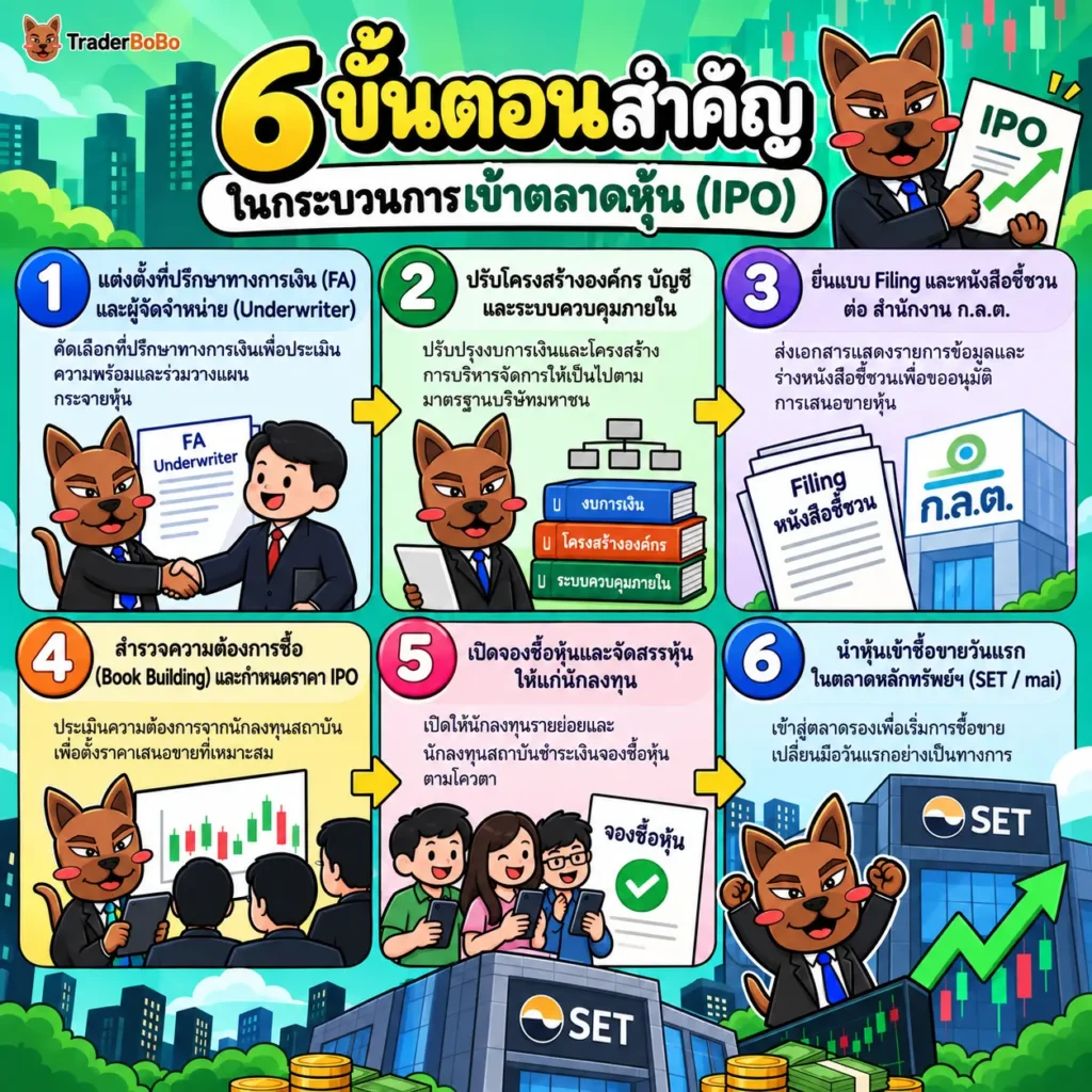 6 ขั้นตอนการทำ IPO เข้าตลาดหลักทรัพย์