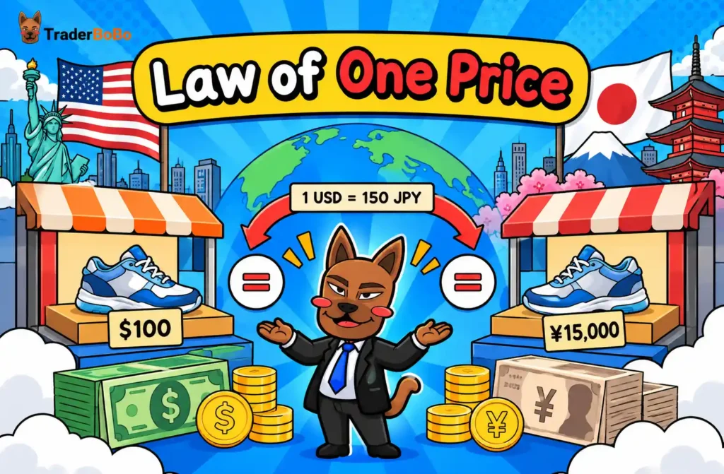 แผนภาพแสดงกลไก Law of One Price ในทฤษฎี Purchasing Power Parity แผนภาพแสดงกลไก Law of One Price ในทฤษฎี Purchasing Power Parity