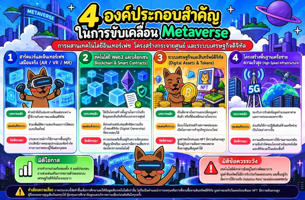 องค์ประกอบสำคัญ 4 ด้านที่รวมกันเป็นเครือข่าย Metaverse