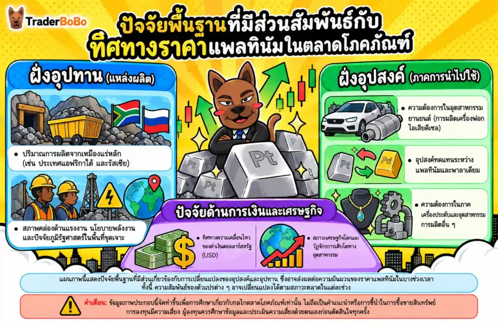แผนภาพอธิบายกลไกการกำหนดราคาแพลทินัมในตลาดโลก