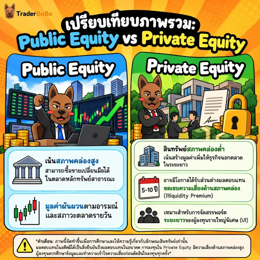 ภาพเปรียบเทียบ Public Equity และ Private Equity คืออะไร ต่างกันตรงไหน ภาพเปรียบเทียบ Public Equity และ Private Equity คืออะไร ต่างกันตรงไหน