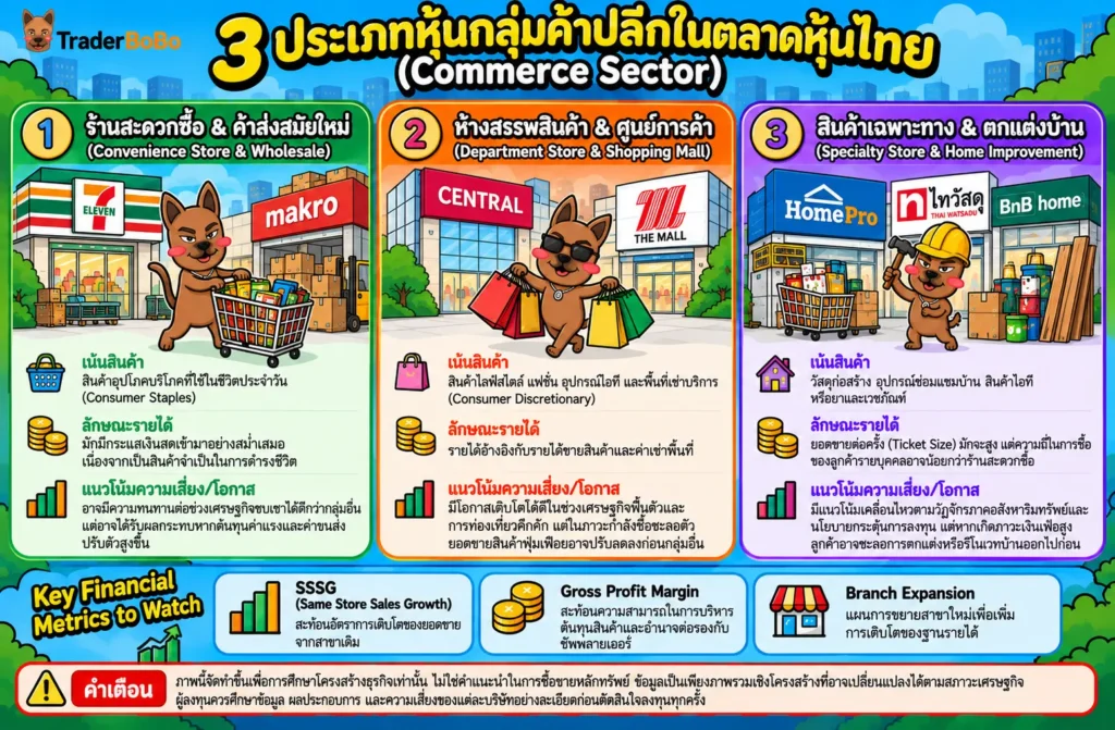 การจำแนกประเภทหุ้นกลุ่มค้าปลีกในตลาดหุ้นไทย