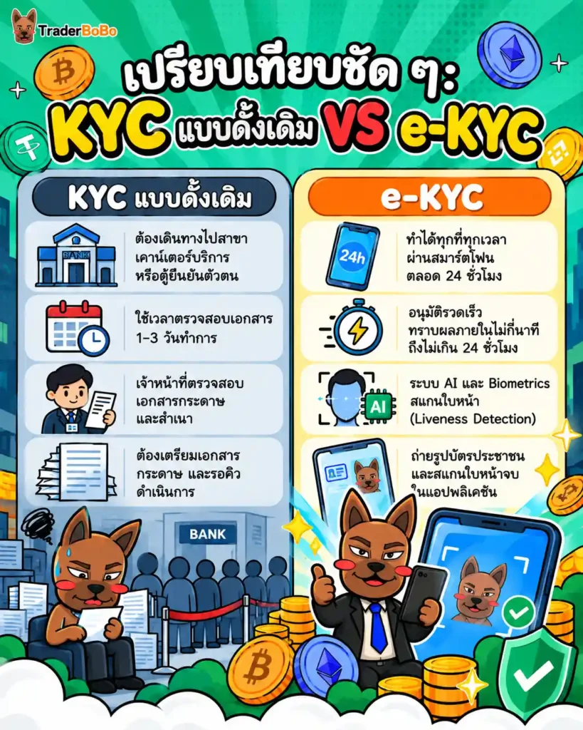 ความแตกต่างระหว่าง KYC ดั้งเดิม และ e-KYC