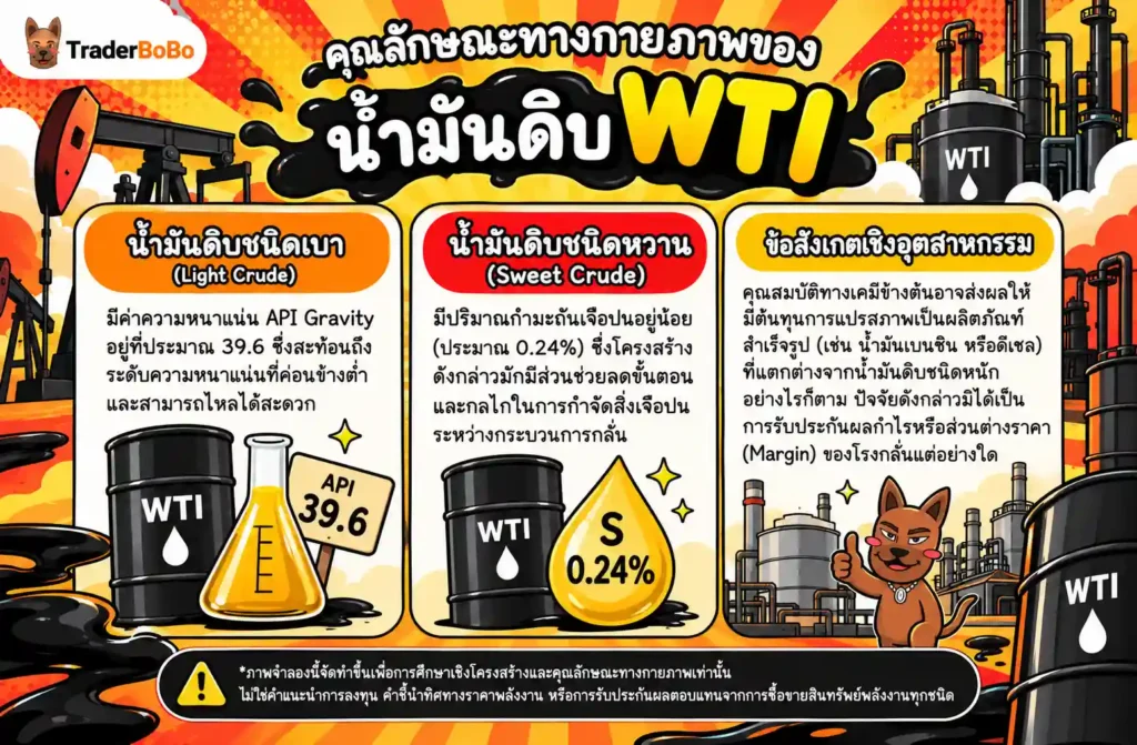 คุณลักษณะทางกายภาพของน้ำมันดิบ WTI ประเภท Light Sweet Crude คุณลักษณะทางกายภาพของน้ำมันดิบ WTI ประเภท Light Sweet Crude