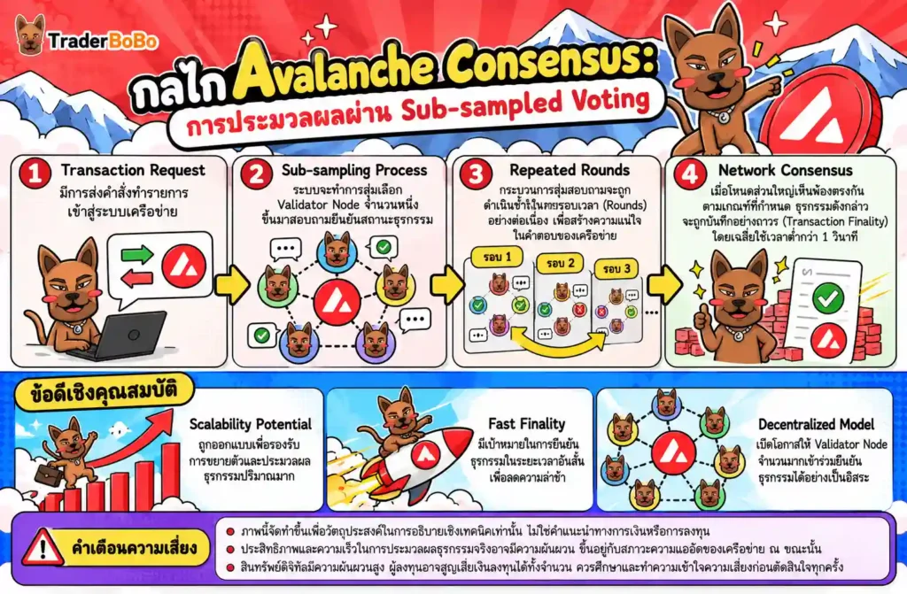 โครงสร้างการทำงานของ Avalanche Consensus บน Avalanche Network