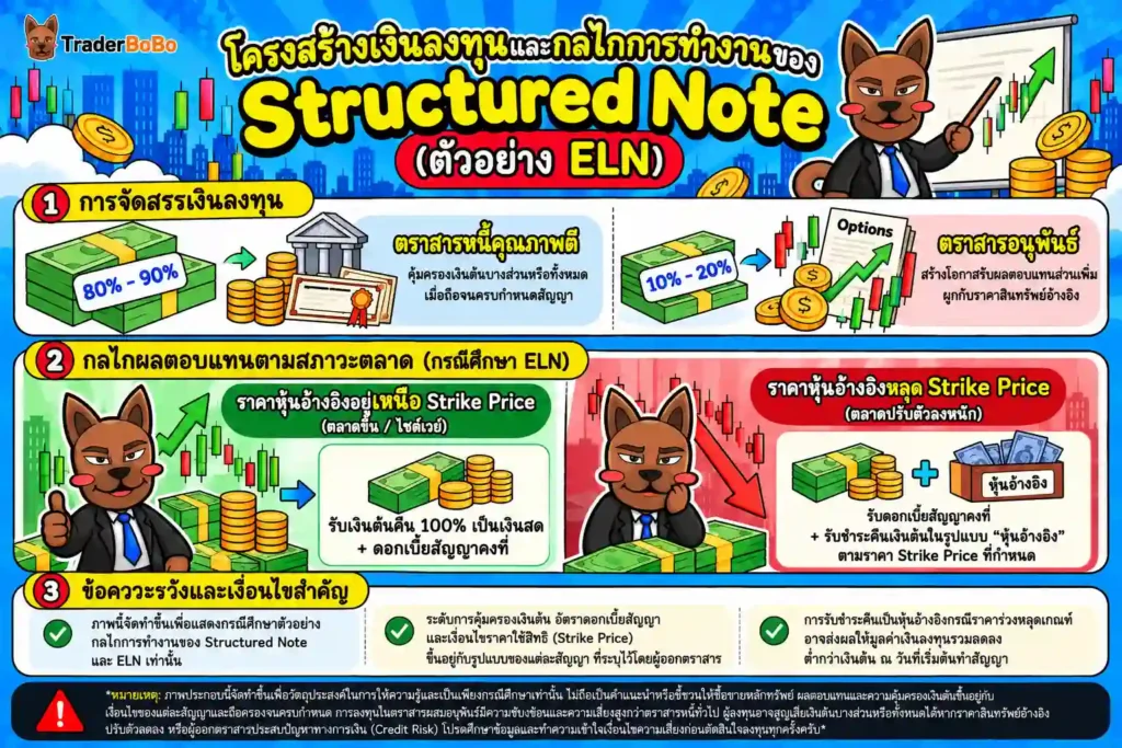 โครงสร้างการทำงานของ Structured Note ตราสารหนี้ผสมอนุพันธ์