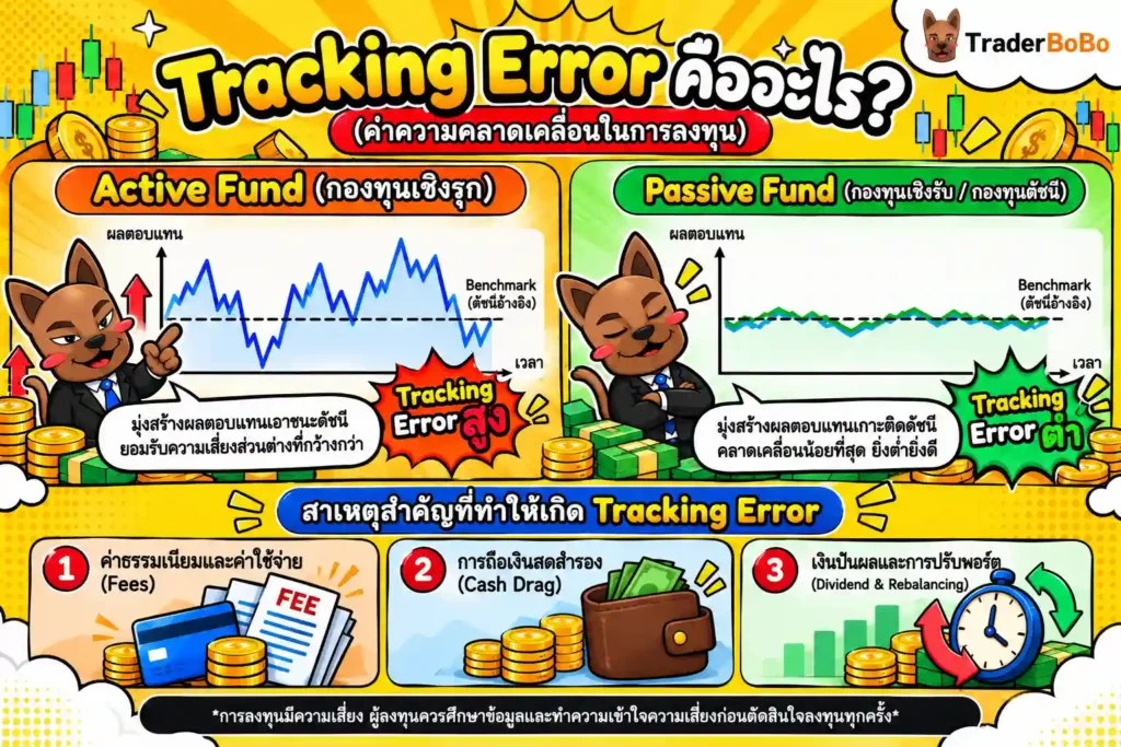 อินโฟกราฟิกอธิบายแนวคิด Tracking Error ในกองทุนรวม อินโฟกราฟิกอธิบายแนวคิด Tracking Error ในกองทุนรวม